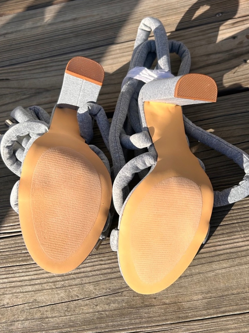 Liliana Gray Wrap-Ankle Block Heel Sandals - Women - Picture 6 of 7